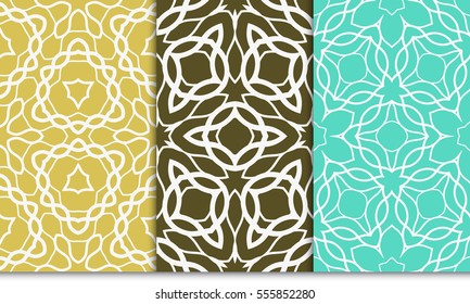 Set of seamless floral color pattern. ethnic ornament. Flower style. Vector illustration.