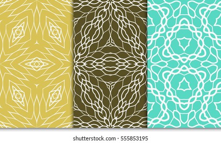 Set of seamless floral color pattern. ethnic ornament. Flower style. Vector illustration.
