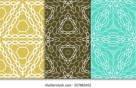 Set of seamless floral color pattern. ethnic ornament. Flower style. Vector illustration.