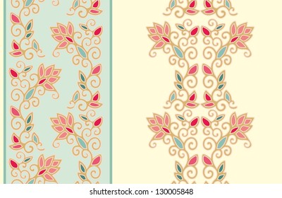set of seamless floral decors