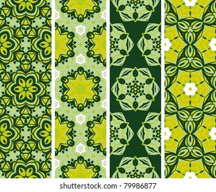 Set seamless  floral design pattern. Vector, illustration