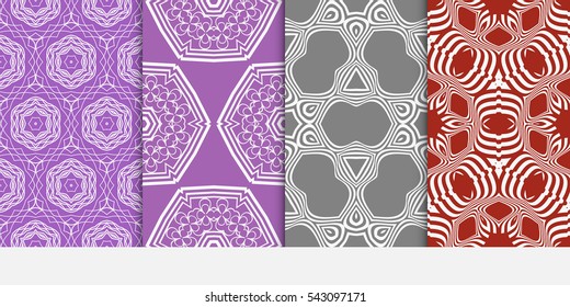 set of Seamless floral geometric background of petals and flowers. Vector illustration. Template for invitation, wallpaper, textile