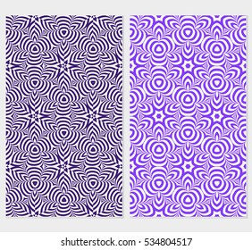 set of seamless floral geometric pattern. For invitation, design wallpaper. Vector illustration. purple color