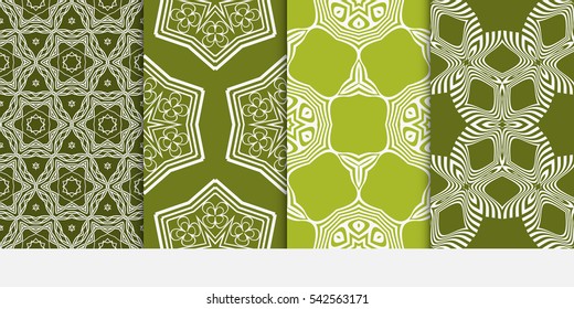 set of Seamless floral geometric pattern. decorative print. Vector illustration.