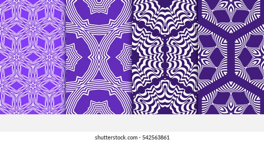 set of Seamless floral geometric pattern. decorative print. Vector illustration. for Valentine's day, Wedding, invitation.