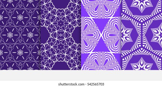 set of Seamless floral geometric pattern. decorative print. Vector illustration. for Valentine's day, Wedding, invitation.