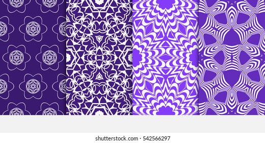 set of Seamless floral geometric pattern. decorative print. Vector illustration. for Valentine's day, Wedding, invitation.