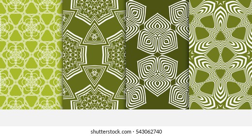 set of Seamless floral geometric pattern. decorative print. Vector illustration.