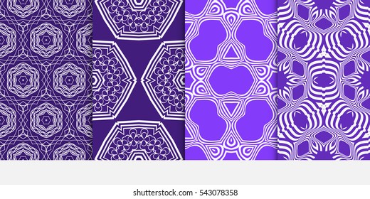 set of Seamless floral geometric pattern. decorative print. Vector illustration. for Valentine's day, Wedding, invitation.