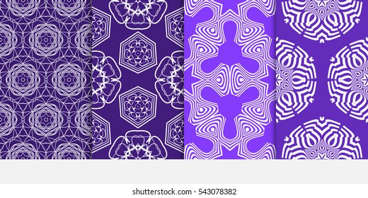 set of Seamless floral geometric pattern. decorative print. Vector illustration. for Valentine's day, Wedding, invitation.