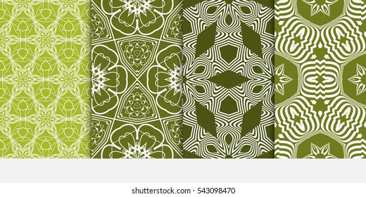 set of Seamless floral geometric pattern. decorative print. Vector illustration.