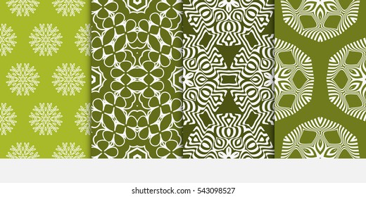 set of Seamless floral geometric pattern. decorative print. Vector illustration.