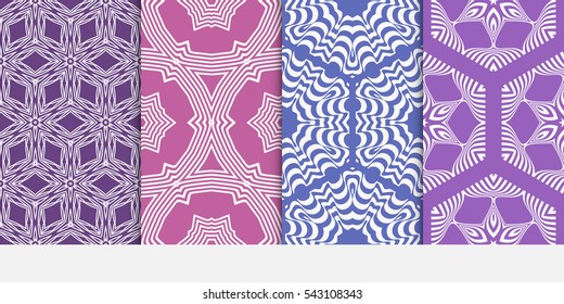 set of Seamless floral geometric pattern. Decorative ornament. Vector illustration. For print, background, wallpaper, invitation