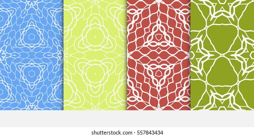 set of seamless floral geometric pattern. For invitation, design wallpaper. Vector illustration.