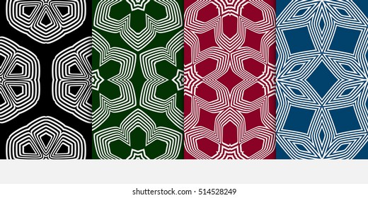 set of seamless floral geometric patterns. color. Texture for holiday cards, Valentines day, wedding invitations, design wallpaper, pattern fills, web page, banner, flyer. Vector illustration