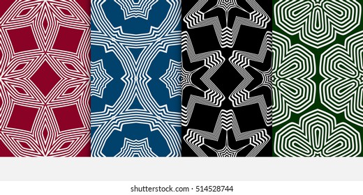 set of seamless floral geometric patterns. color. Texture for holiday cards, Valentines day, wedding invitations, design wallpaper, pattern fills, web page, banner, flyer. Vector illustration