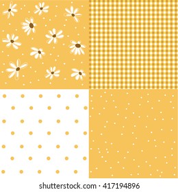 Set of seamless floral pattern