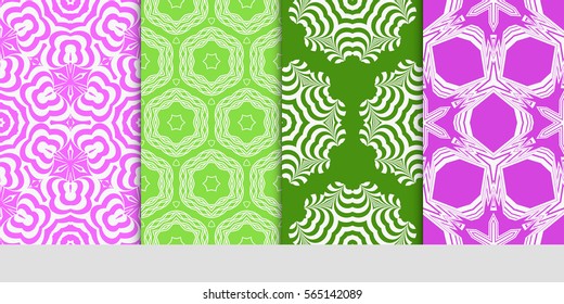 set of seamless floral pattern. abstract geometry flower. vector illustration. interior decoration, wallpaper, presentation, fashion design