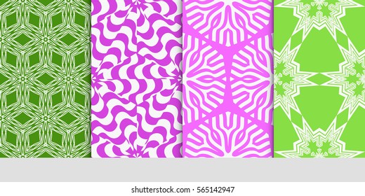 set of seamless floral pattern. abstract geometry flower. vector illustration. interior decoration, wallpaper, presentation, fashion design