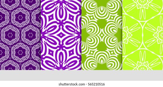 set of seamless floral pattern. abstract geometry flower. vector illustration. interior decoration, wallpaper, presentation, fashion design