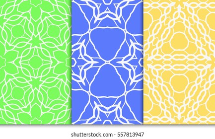 set of seamless floral pattern. For greeting card, interior design. Vector.