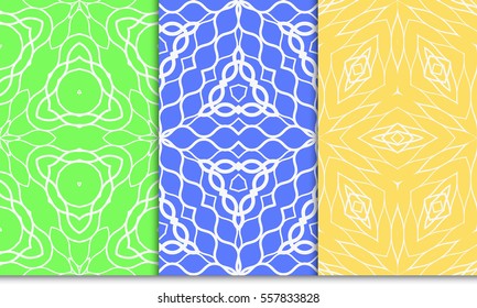 set of seamless floral pattern. For greeting card, interior design. Vector.