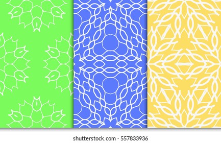 set of seamless floral pattern. For greeting card, interior design. Vector.