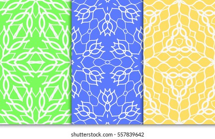 set of seamless floral pattern. For greeting card, interior design. Vector.