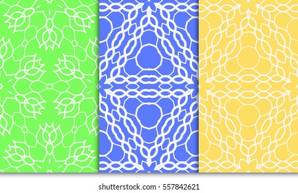 set of seamless floral pattern. For greeting card, interior design. Vector.