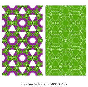 Set of seamless floral pattern with hand drawn texture. Ornament for interior design, greeting cards, birthday or wedding invitations, fabric print. Ethnic background in arabian style.