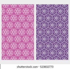 set of seamless floral pattern. lilac color. For Valentine's day, wedding invitations, wallpaper. Vector illustration.