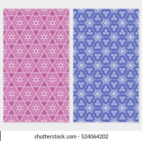 set of seamless floral pattern. lilac color. For Valentine's day, wedding invitations, wallpaper. Vector illustration.
