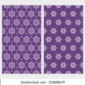 set of seamless floral pattern. lilac color. For Valentine's day, wedding invitations, wallpaper. Vector illustration.