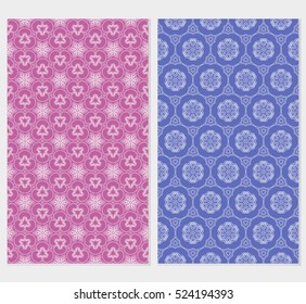 set of seamless floral pattern. lilac color. For Valentine's day, wedding invitations, wallpaper. Vector illustration.