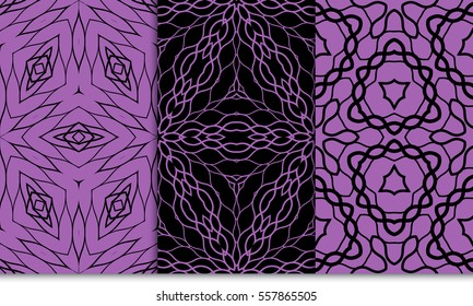 set of seamless floral pattern. romantic flower. vector illustration. For interior design, wallpaper