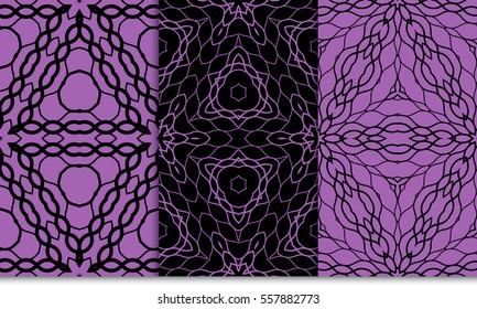 set of seamless floral pattern. romantic flower. vector illustration. For interior design, wallpaper