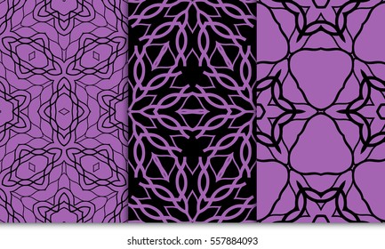set of seamless floral pattern. romantic flower. vector illustration. For interior design, wallpaper