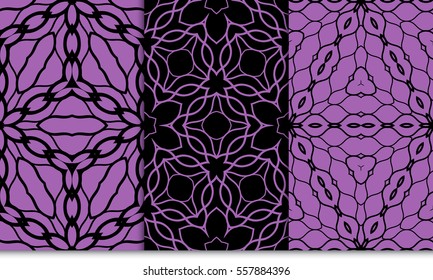 set of seamless floral pattern. romantic flower. vector illustration. For interior design, wallpaper