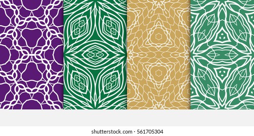 set of seamless floral pattern. romantic flower. vector illustration. For interior design, wallpaper