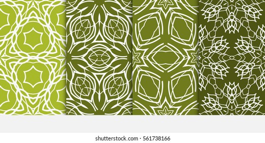 set of seamless floral pattern. romantic flower. vector illustration. For interior design, wallpaper