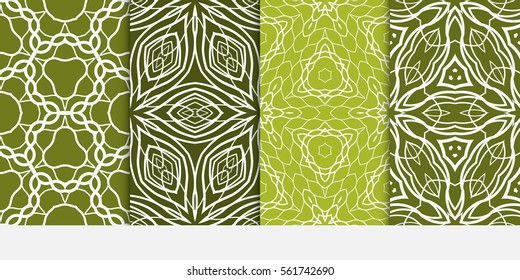 set of seamless floral pattern. romantic flower. vector illustration. For interior design, wallpaper