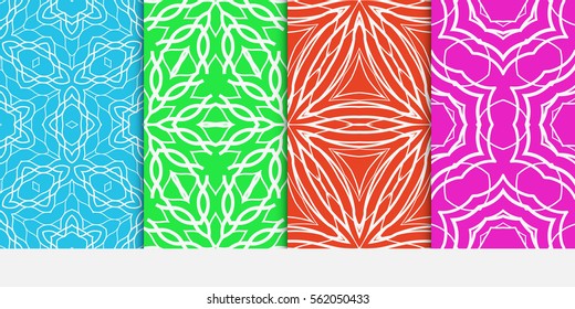 set of seamless floral pattern. romantic flower. vector illustration. For interior design, wallpaper