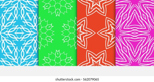 set of seamless floral pattern. romantic flower. vector illustration. For interior design, wallpaper