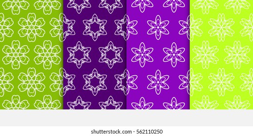 set of seamless floral pattern. romantic flower. vector illustration. For interior design, wallpaper