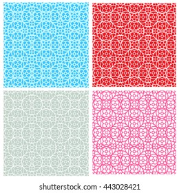Set of Seamless floral pattern in tracery style