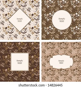Set of seamless floral pattern, vector illustration
