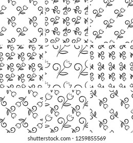 set of seamless floral patterns