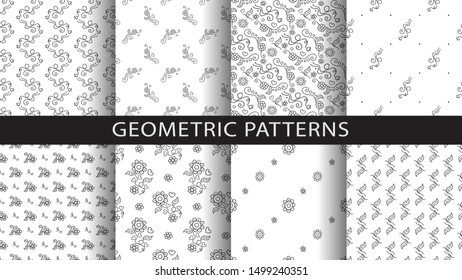 set of seamless floral patterns