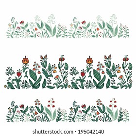 Set of seamless floral patterns