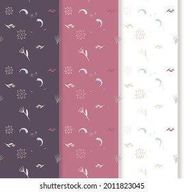set of seamless floral patterns